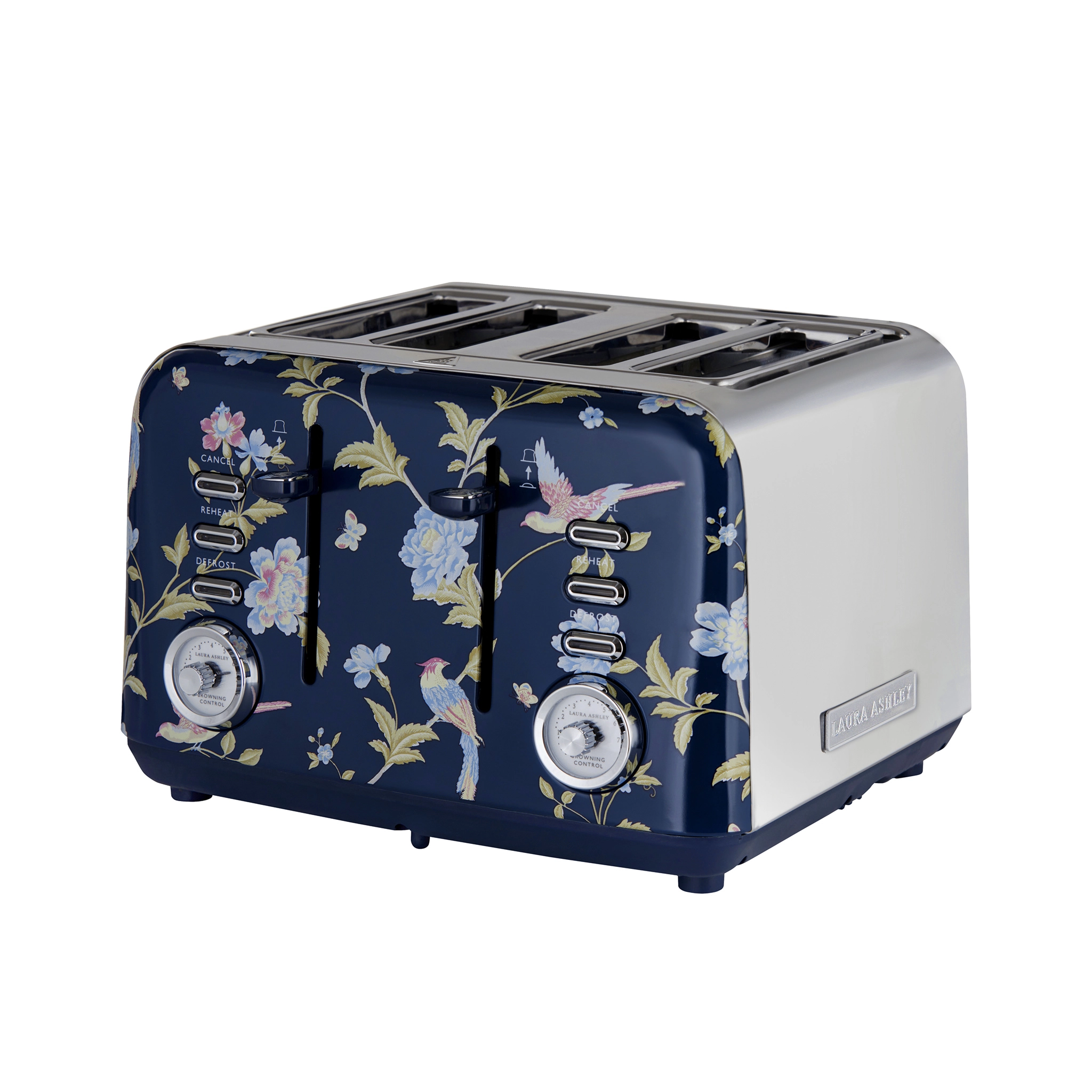 VQ Laura Ashley Slice Toaster. Blue/Silver