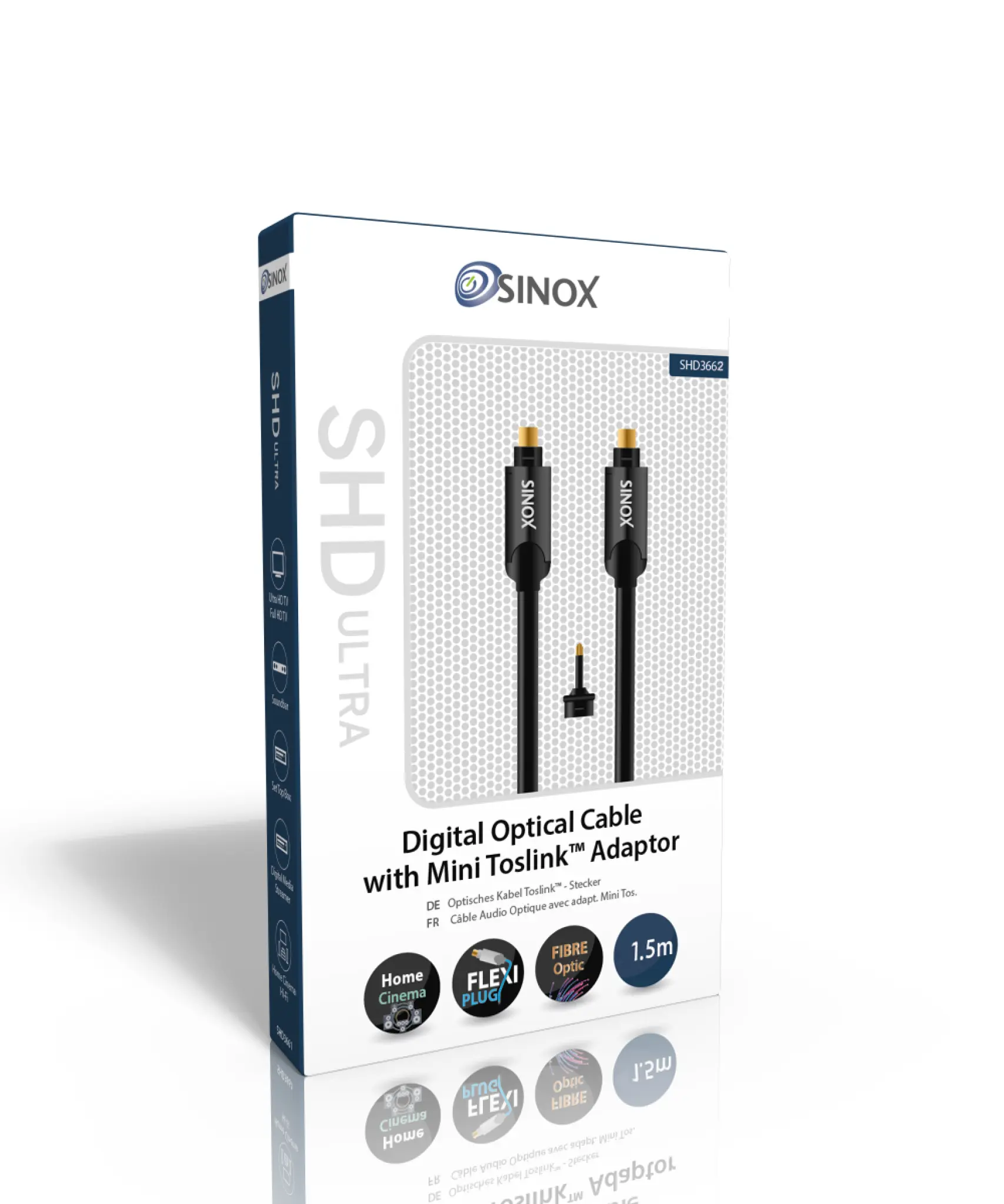 Sinox SHD Optical Digital Cable. 1.5m. Black