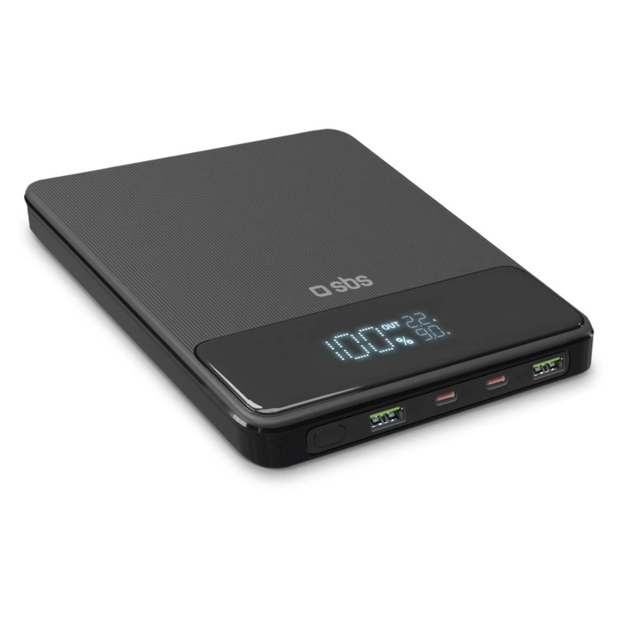 SBS Ultra-slim, 20,000 mAH, 100 Watt powerbank. Black