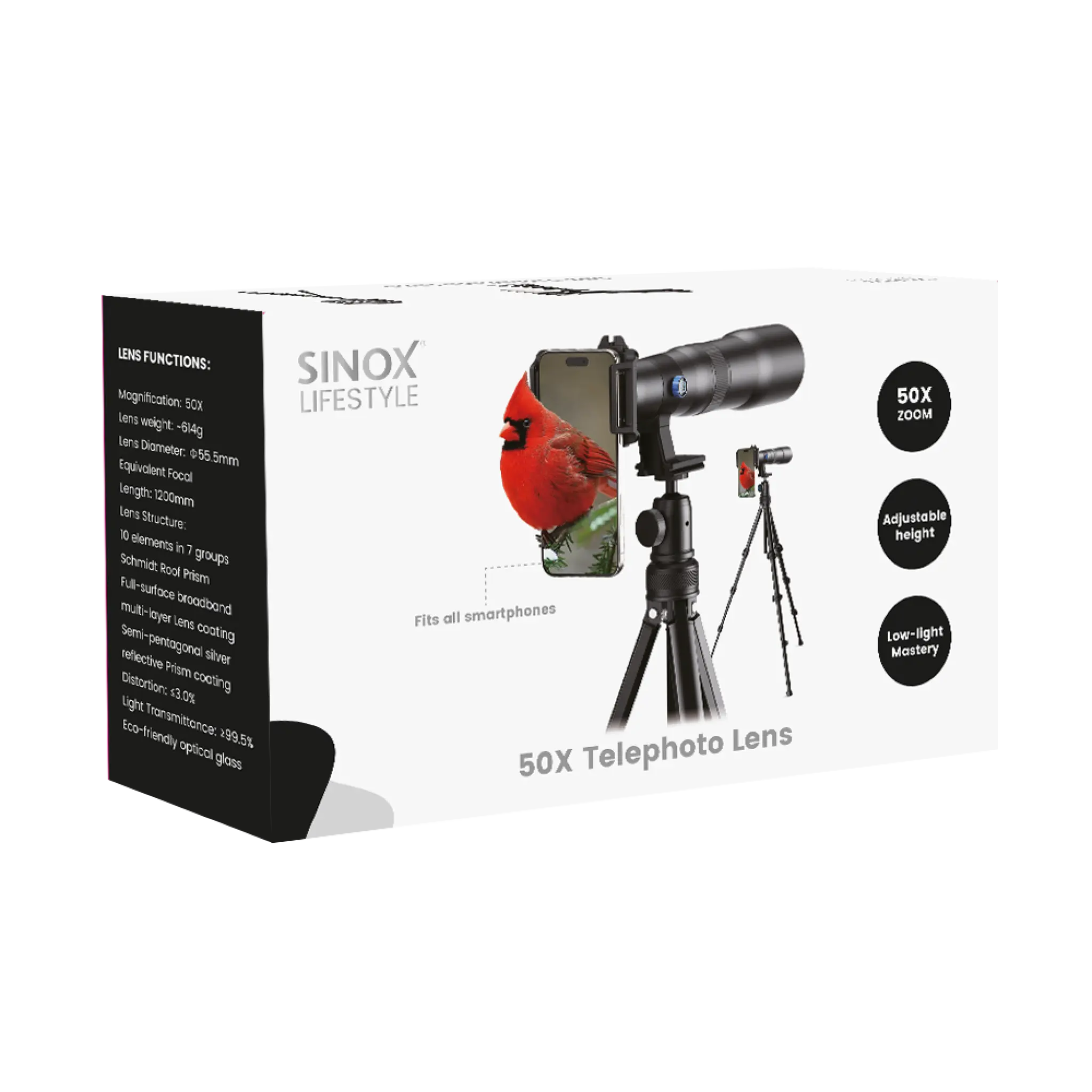 Sinox Lifestyle 50x Telephoto Lens Kit. Black