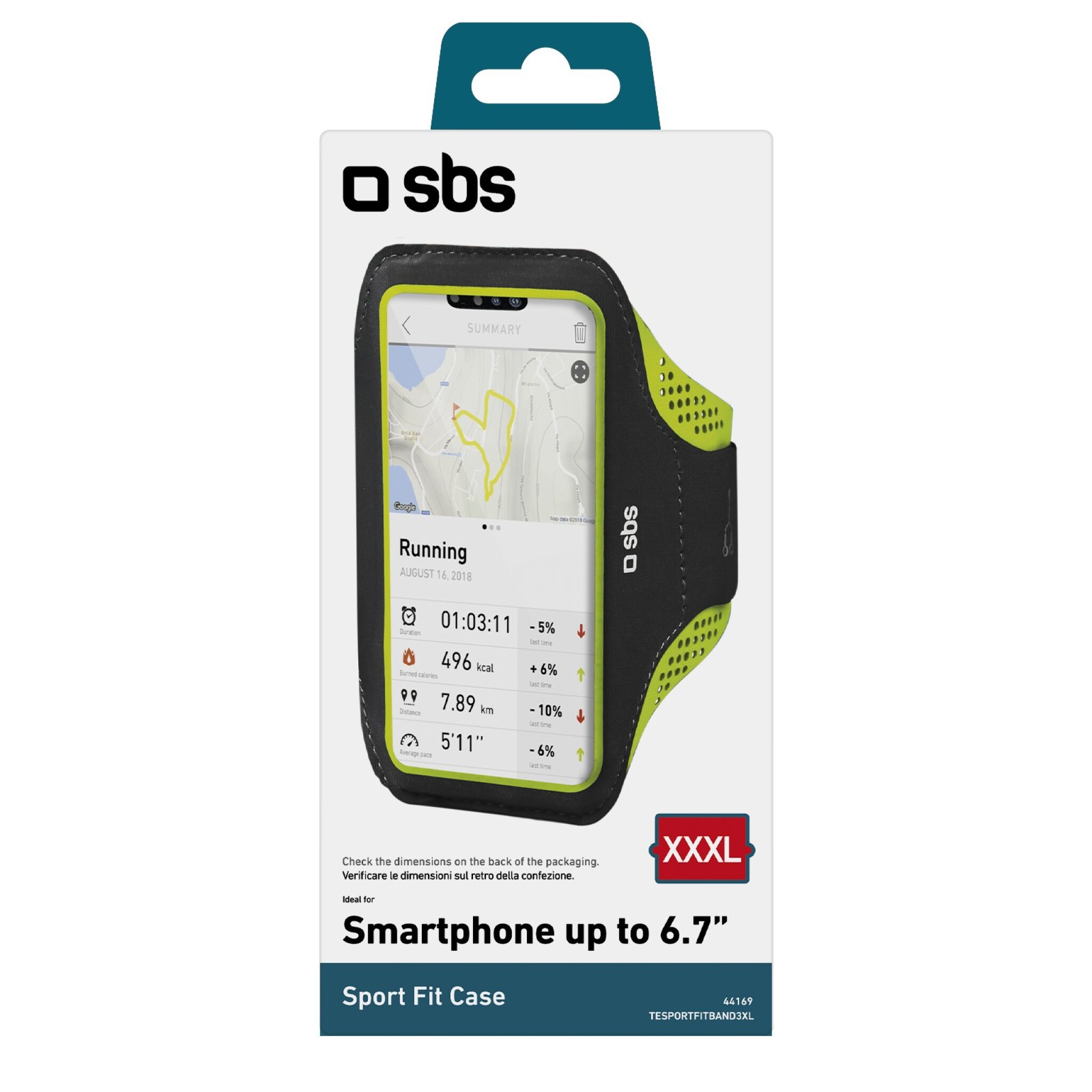 SBS XXXL Arm Phone Holder for Sports. Black/green