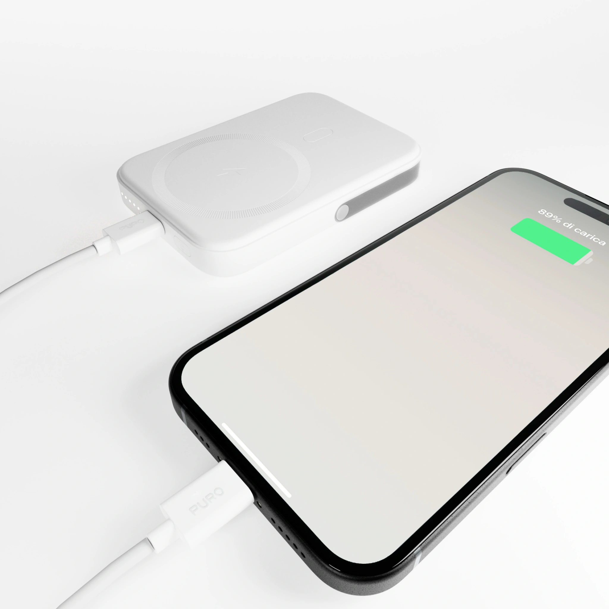 PURO Power Bank 5000 mAh wth stand compatible with MagSafe