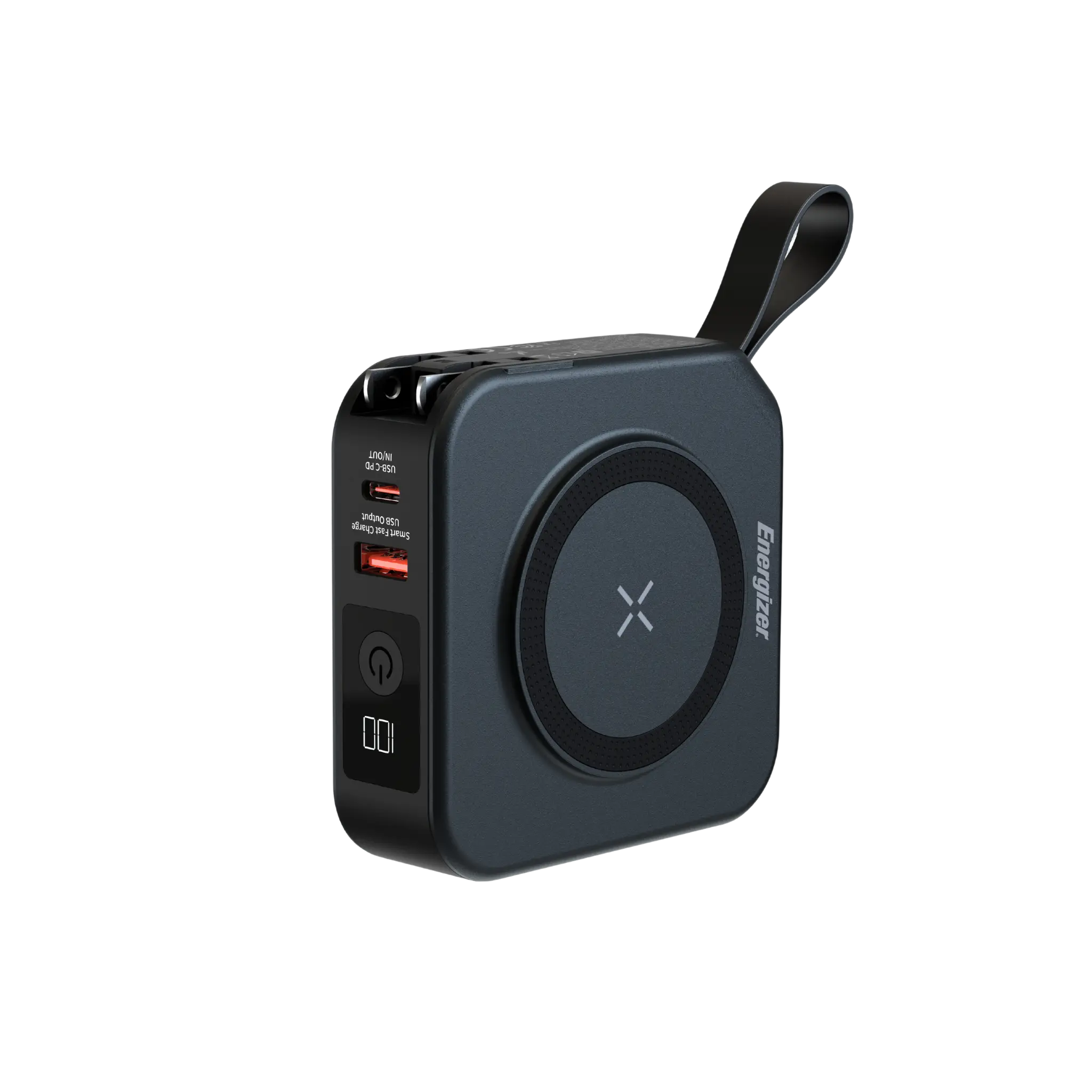Energizer 10K Magnetic Wireless Power Bank with 20W PD. Black