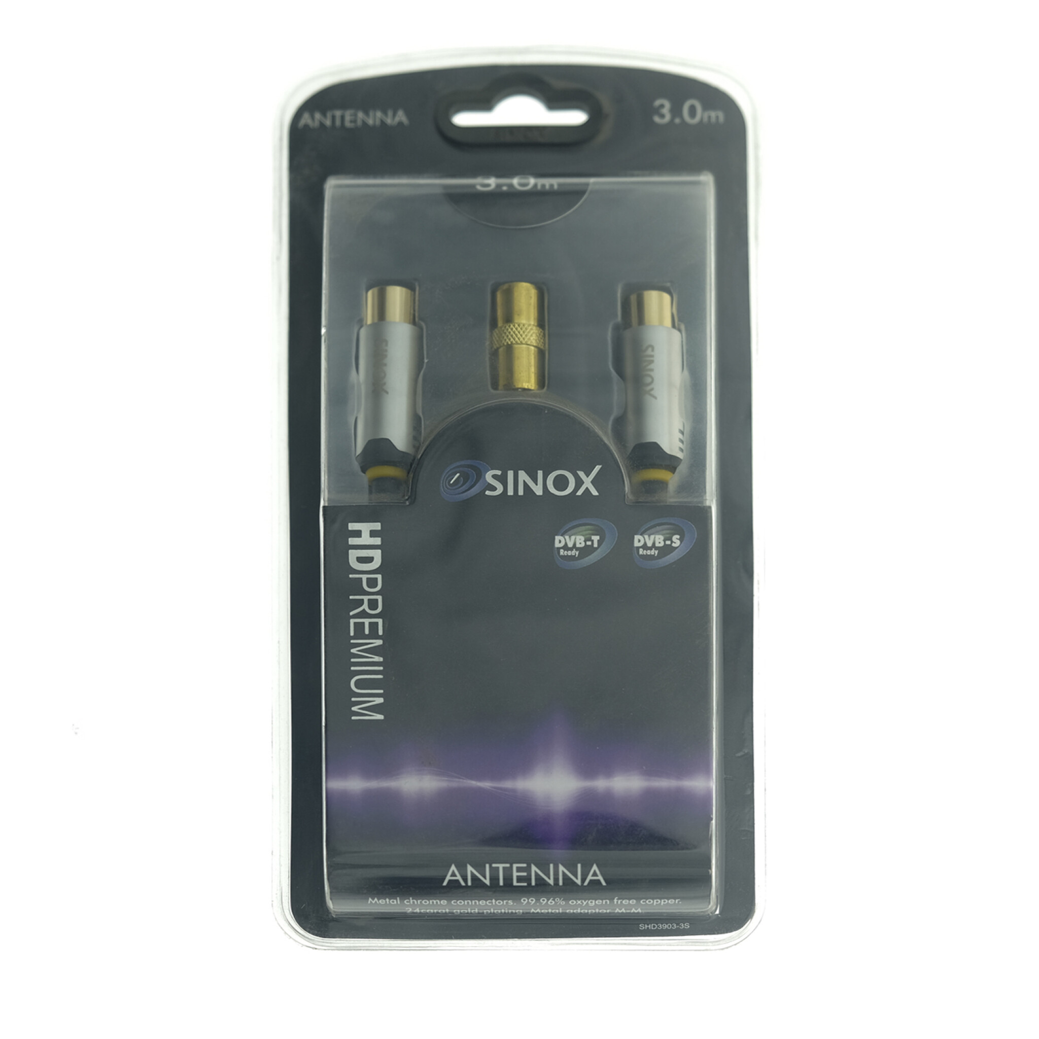 Sinox SHD Antenna Cable. 3m. Black