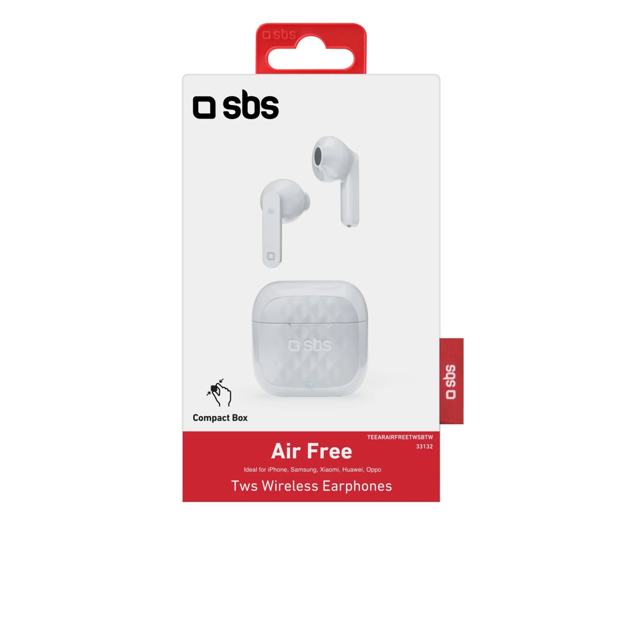 SBS Air Free TWS Wireless Earphones. White