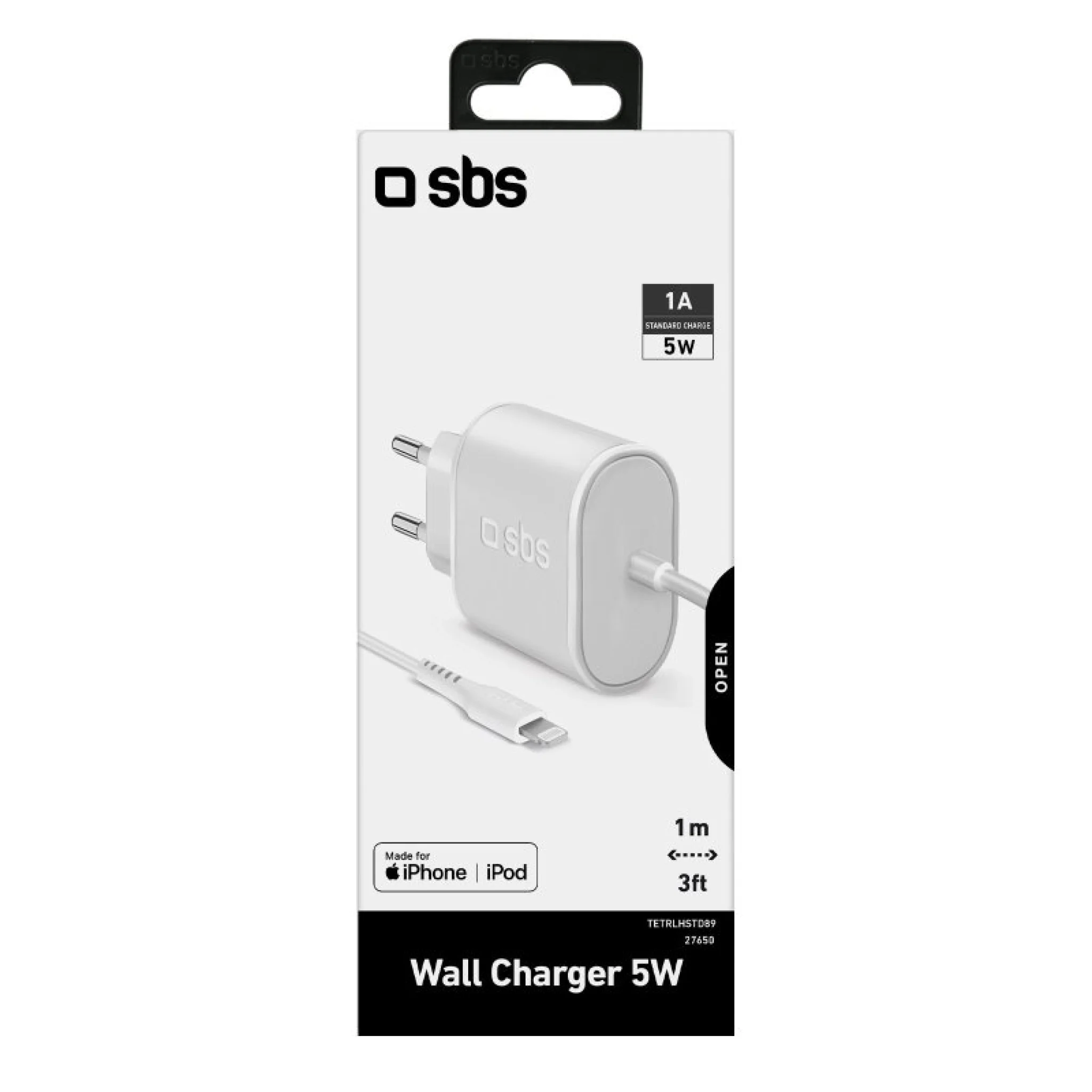 SBS 5W Travel Charger for iPhone, iPad and iPod. White
