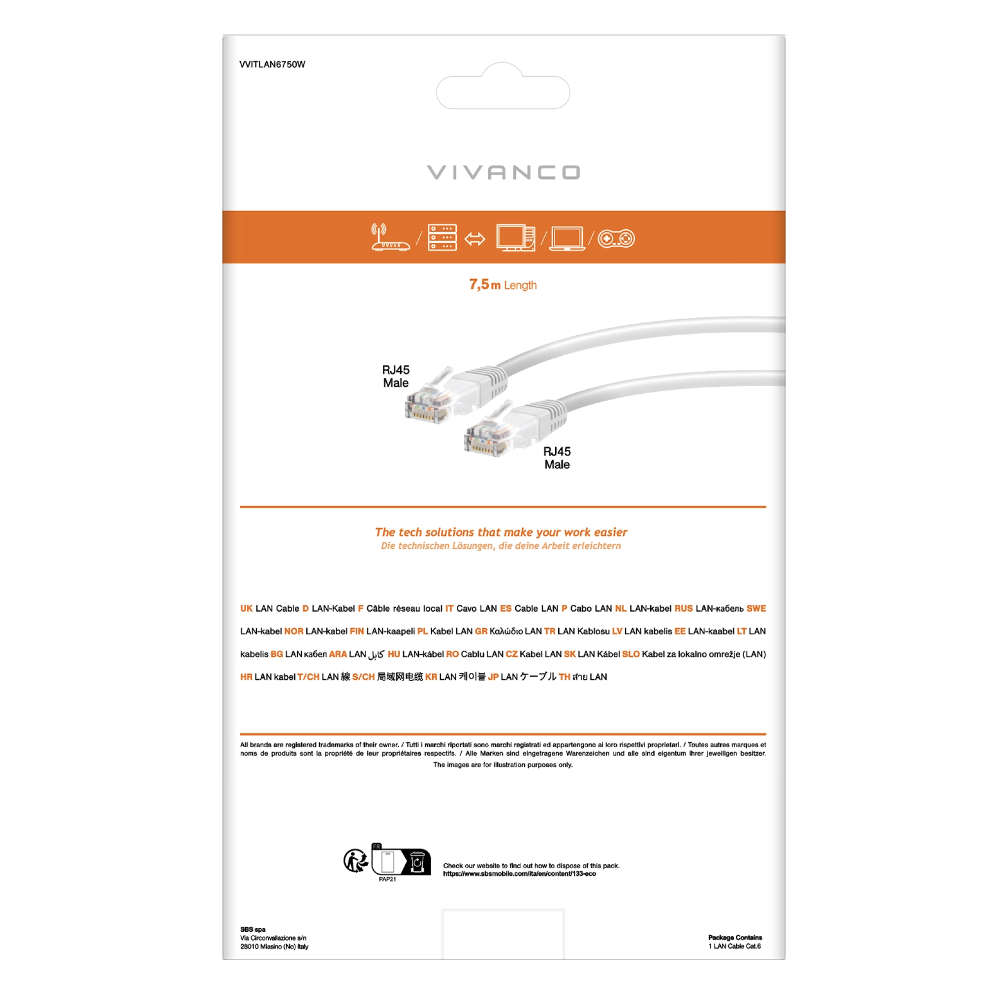 Vivanco Cat 6 network cable